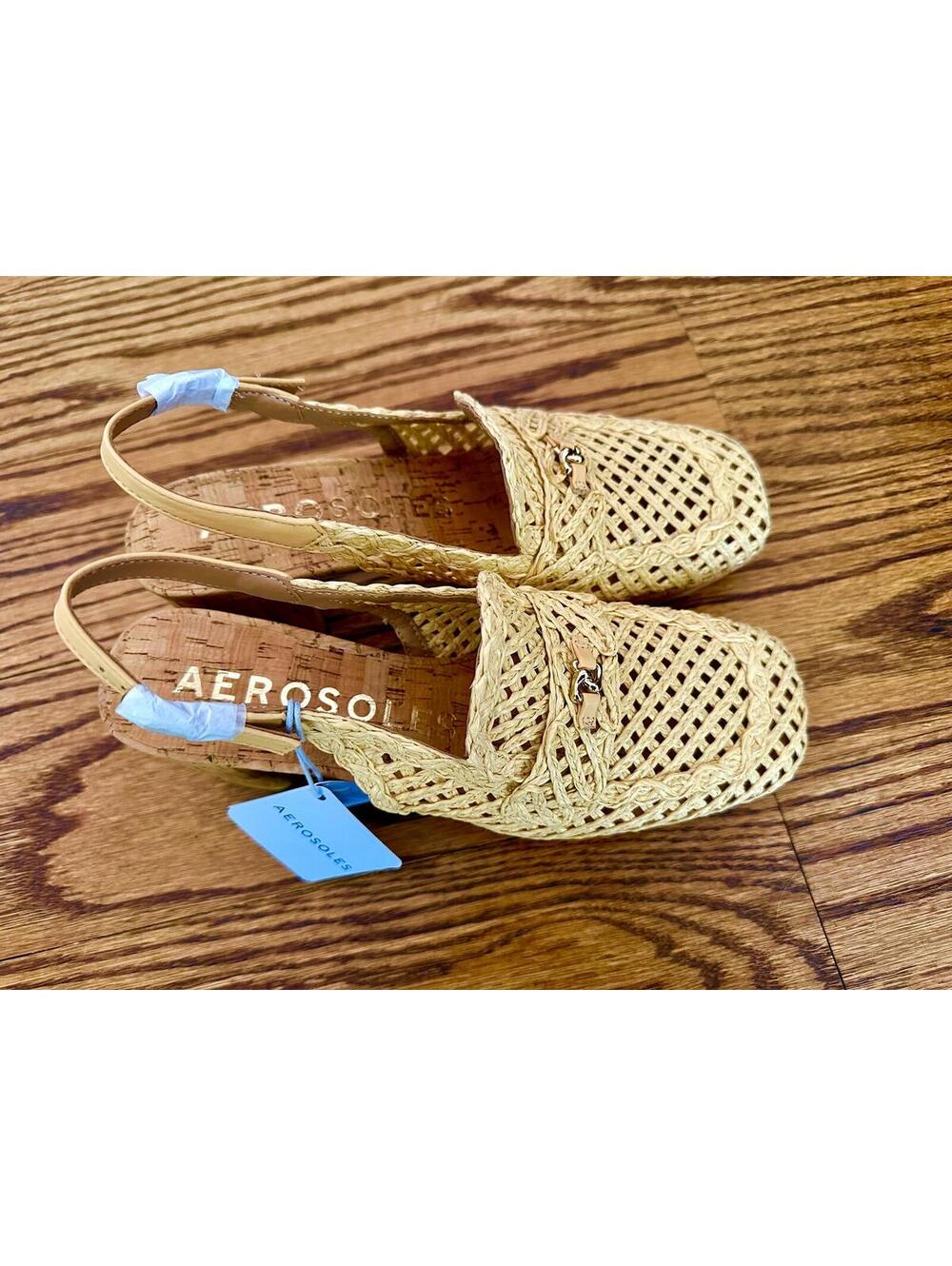 Aerosoles Women's Santiago Raffia Slingback Platform Pumps - Picture 4 of 5